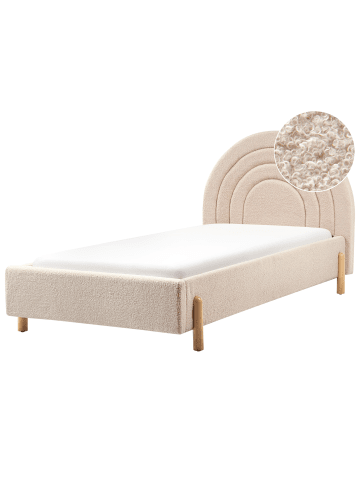 Beliani Kinderbett ANET in Beige/Braun - (W) 106 x (H) 100 x (L) 217 cm