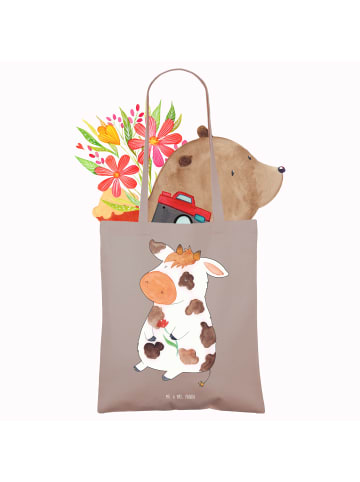 Mr. & Mrs. Panda Büchertasche Kuh ohne Spruch in Braun Pastell