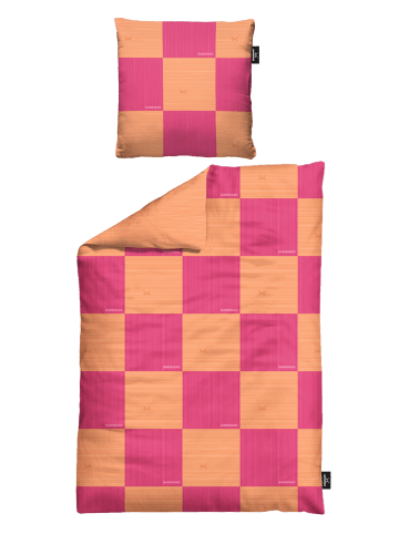 Sansibar Sansibar Bettwäsche Chessboard, 155 x 220 cm, Pink/Orange