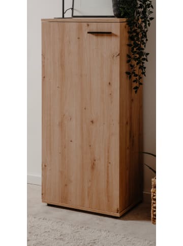 Furn.Design Schuhschrank Eiche Artisan 50 x 110 cm, Schuhkommode klappbar mit 6 Fächern