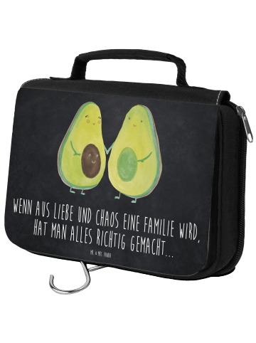 Mr. & Mrs. Panda Kulturtasche Avocado Pärchen mit Spruch in Kreidetafel