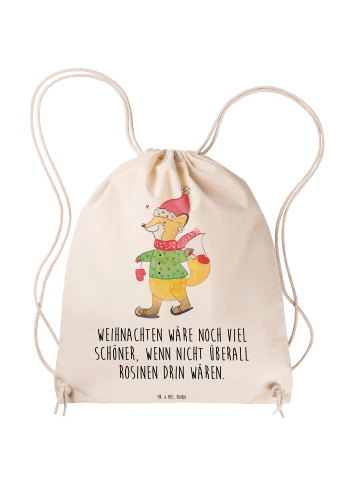 Mr. & Mrs. Panda Jutebeutel Fuchs  Schlittschuhe mit Spruch in Creme