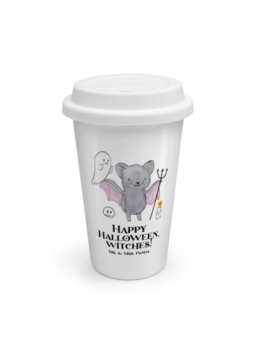 Mr. & Mrs. Panda Kaffeebecher To Go Halloween Hexen mit Spruch in Weiß