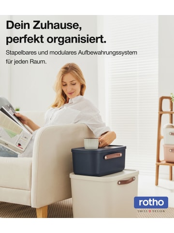 Rotho 2er-Set Aufbewahrungskiste 40l in Misty blue