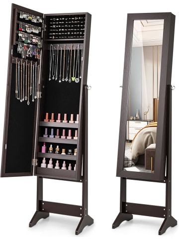 COSTWAY Schmuckschrank in Braun