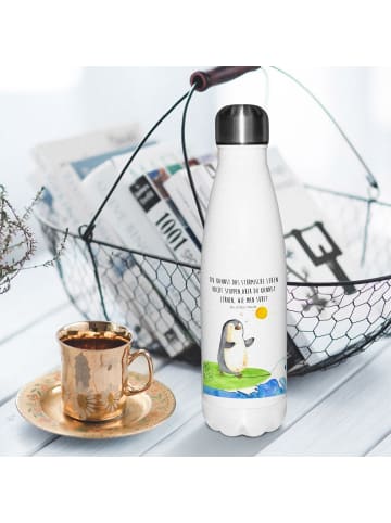 Mr. & Mrs. Panda Thermosflasche Pinguin Surfer mit Spruch in Weiß