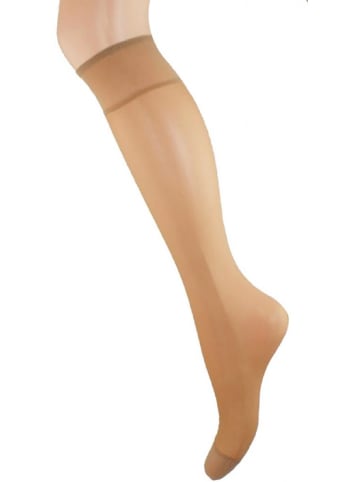 COFI 1453 Damen Kniesocken 20 Den in Beige