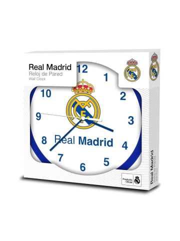 Real Madrid Wanduhr 25cm Fan-Uhr Weiß Emblem Design