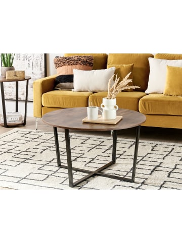 Beliani Couchtisch ORICK in Braun/Schwarz - (W) 80 x (H) 47 x (L) 80 cm