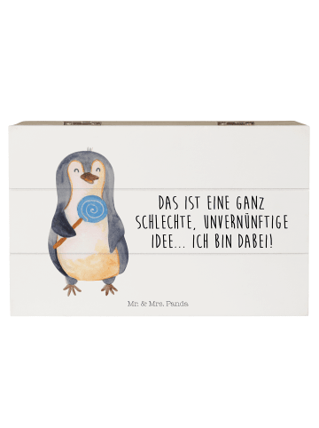 Mr. & Mrs. Panda Geschenkbox Pinguin Lolli mit Spruch in Weiß