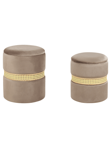 Beliani 2er-Set Pouf MEDFORD in Grau