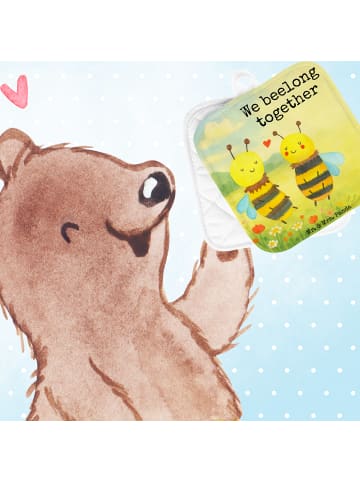 Mr. & Mrs. Panda Topflappen Biene Verliebt Design mit Spruch in Weiß