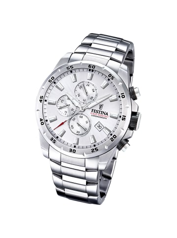 Festina Chronograph-Armbanduhr Festina Timeless Chronograph silber groß (ca. 45mm)