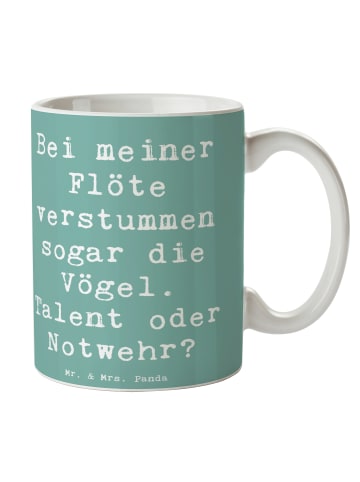 Mr. & Mrs. Panda Keramiktasse Spruch Besondere Flöte mit Spruch in Meeresbrise