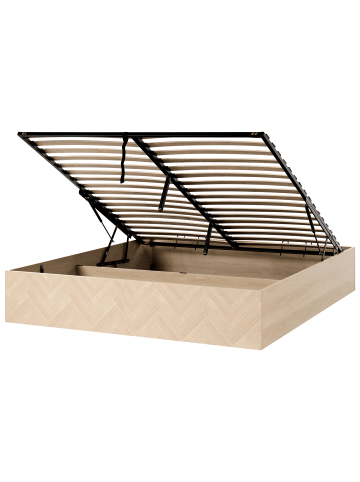 Beliani Doppelbett ETEL in Braun - (W) 186 x (H) 35 x (L) 206 cm