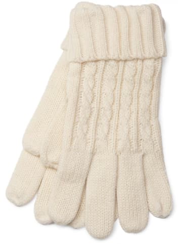 styleBREAKER Strick Loop Schal, Mütze und Handschuhe Set in Creme-Beige