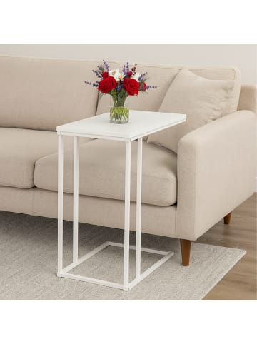 relaxdays Beistelltisch in Weiß - (B)50 x (H)64 x (T)35 cm