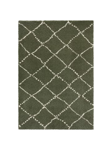 Mint Rugs Hochflor Teppich Hash Olivgrün Creme