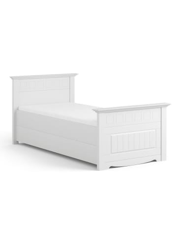 Feldmann-Wohnen Bett Belluno Elegante Kiefer weiß lackiert 110 / 214 / 95cm