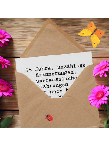 Mr. & Mrs. Panda doppelkarte Spruch 98. Geburtstag mit Spruch in Weiß