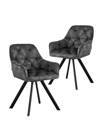 B&D Home 2er-Set: Drehstuhl DIETER in Anthrazit - (B)56 x (H)84 x (T)61 cm
