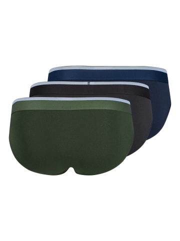 Skiny Slip 3er Pack in Schwarz/Blau/Grün