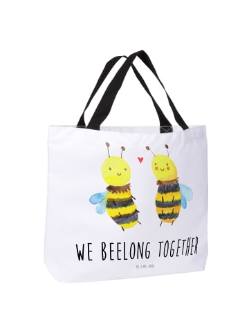 Mr. & Mrs. Panda Tote Bag Biene Verliebt mit Spruch in Weiß