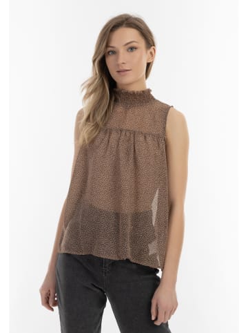 DreiMaster Damen Bluse in Braun Wollweiss