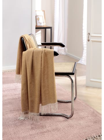 biederlack Wohndecke Fransenplaid in Camel