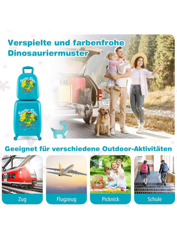 COSTWAY 2 teiliger Kinderkoffer+ Rucksack in Blau