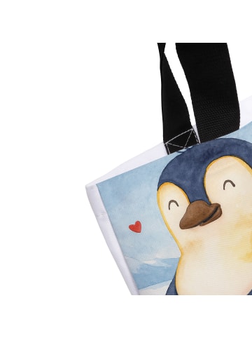 Mr. & Mrs. Panda Reisetasche Pinguin Diät Design mit Spruch in Weiß