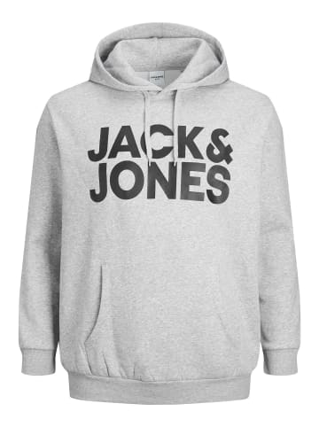JACK & JONES PLUS Kapuzenpullover in Light Grey Melange