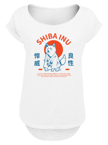 F4NT4STIC Long Cut T-Shirt Japanischer Shiba Inu Hund in weiß
