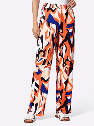 Heine Jersey-Hose in marine-orange-bedruckt