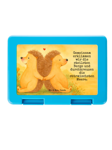 Mr. & Mrs. Panda Brotzeitbox Igel händchenhaltend Design mit Spruch in Weiß