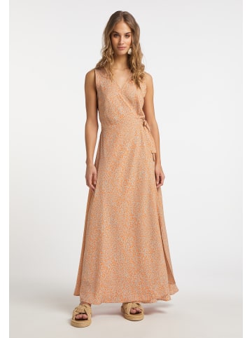 IZIA Langes Wickelkleid in Orange Beige