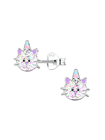 Alexander York Kinderohrstecker PARTYKATZE in 925 Sterling Silber, 2-tlg. in silver