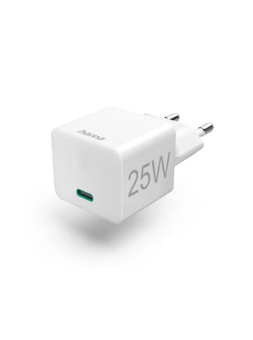 Hama Schnellladegerät, USB-C, PD/Qualcomm®, Mini-Ladegerät, 25 W, Schwarz in Weiß