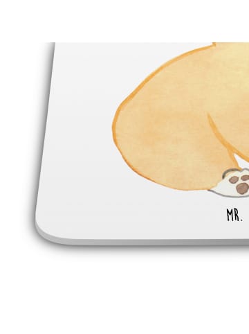 Mr. & Mrs. Panda Tischuntersetzer Corgie ohne Spruch in Weiß