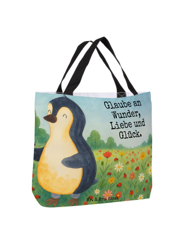 Mr. & Mrs. Panda Strandtasche Pinguin Marienkäfer Design mit Spruch in Weiß