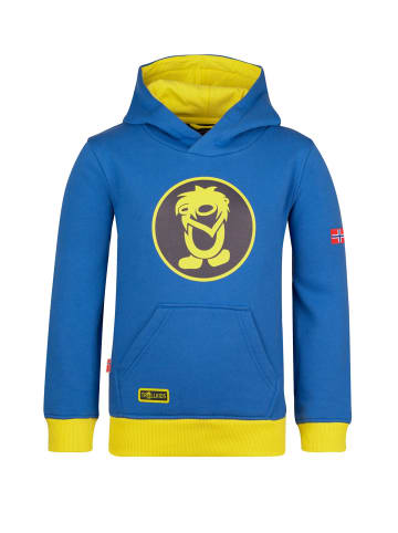 Trollkids Hoodie Pullover mit Kapuze "Troll" in Leuchtendes Blau/Trübes Gelb