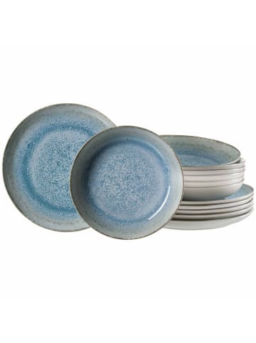 Ritzenhoff & Breker 12er Set Tafelservice Oslo in blau-grau