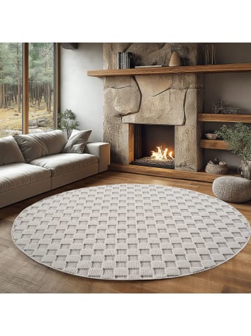 Kurzflor Teppich Helix 2203 in Creme
