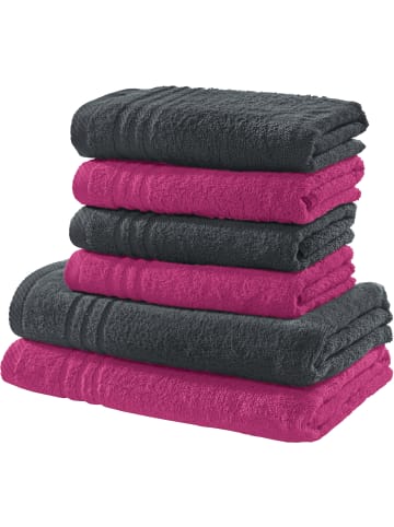 REDBEST Frottier Frottier-Set 2-farbig 6-tlg. New York in fuchsia-anthrazit