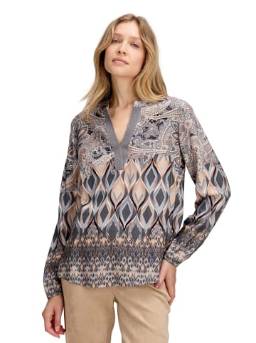 Betty Barclay Longbluse mit Stehkragen in Grau/Beige