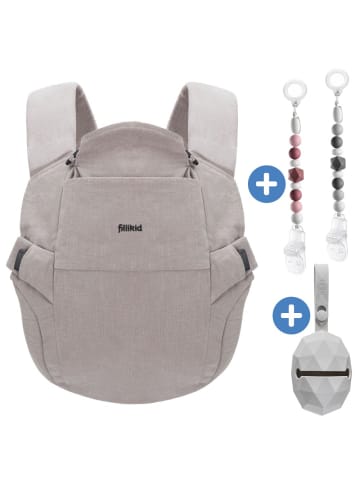 fillikid Babytrage Natural ab 3,5 -20 kg für Bauch-, in grau