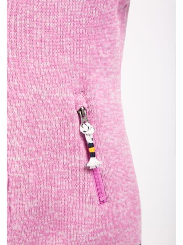 Schmuddelwedda Mädchen Strickfleecejacke in Bonbonpink Melange-280