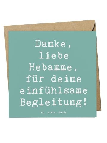 Mr. & Mrs. Panda doppelkarte Spruch Liebe Hebamme mit Spruch in Meeresbrise