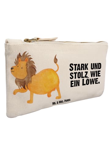 Mr. & Mrs. Panda Schminktasche Sternzeichen Löwe mit Spruch in Weiß