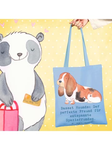 Mr. & Mrs. Panda Uni Tasche Basset Hound Freund mit Spruch in Sky Blue